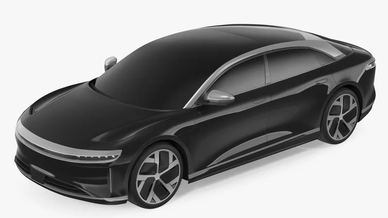 Electric Luxury Sedan Exterior Only 3D model preview