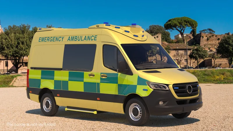 Emergency Ambulance Generic with Interior 3D model preview