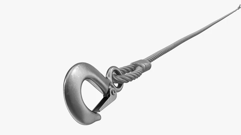 Emergency Towing Steel Wire Rope with Hooks 3m 3D model preview