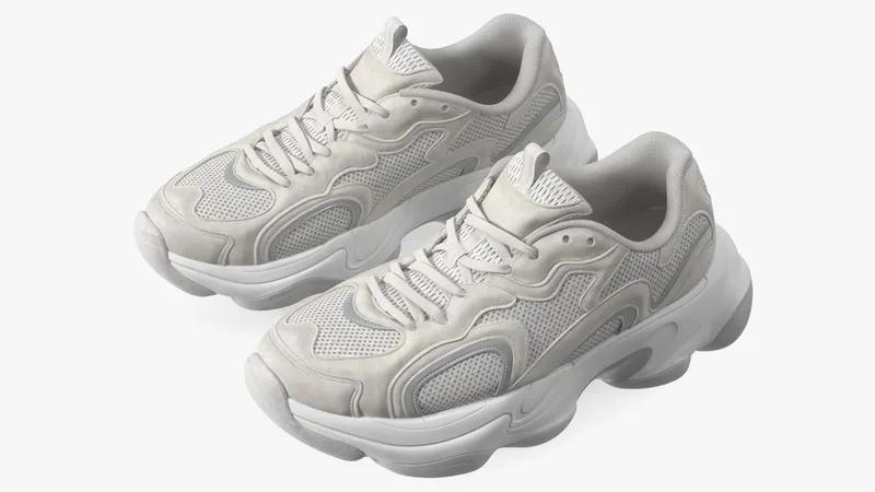 Fashion Sneakers White 3D model preview