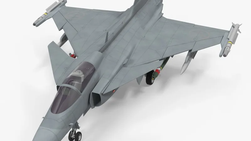 Fighter Aircraft Saab JAS 39 Gripen 3D model preview