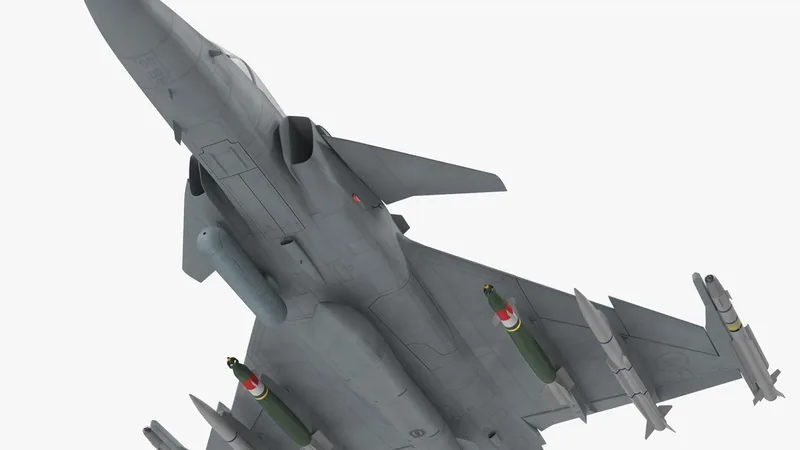 Fighter Aircraft Saab JAS 39 Gripen Rigged 3D model preview