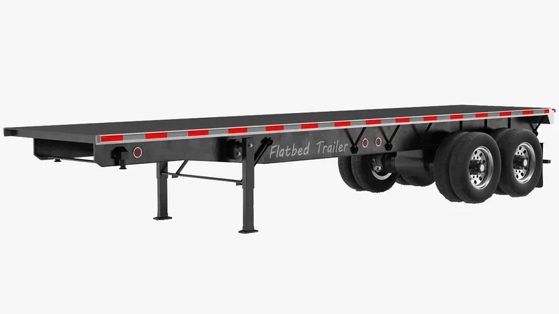 Flatbed Trailer 3D model preview