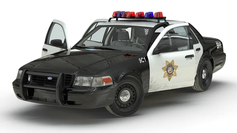 Ford Crown Victoria Police Car Rigged 3D model preview