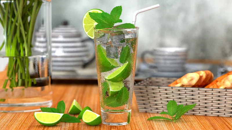 Fresh Mint Leaves 3D model preview