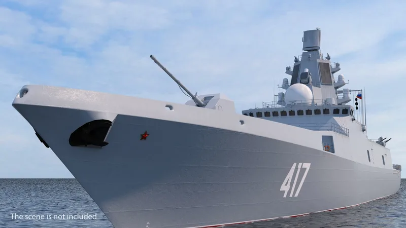 Frigate Admiral Gorshkov Project 22350 Rigged 3D model preview