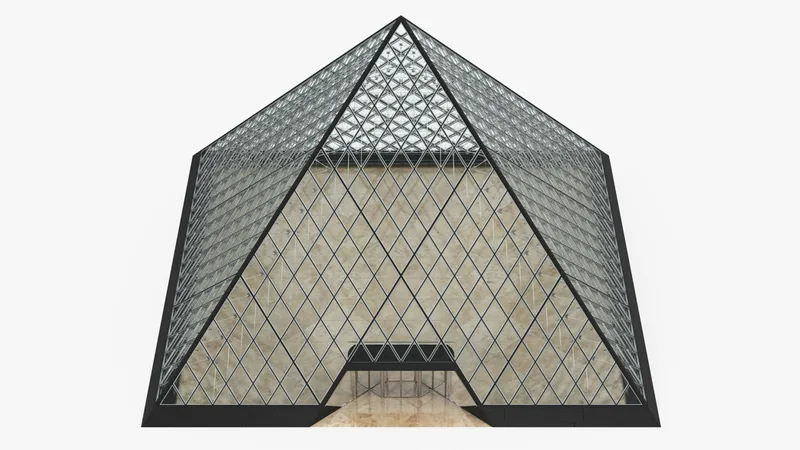 Glass Louvre Pyramid 3D model preview