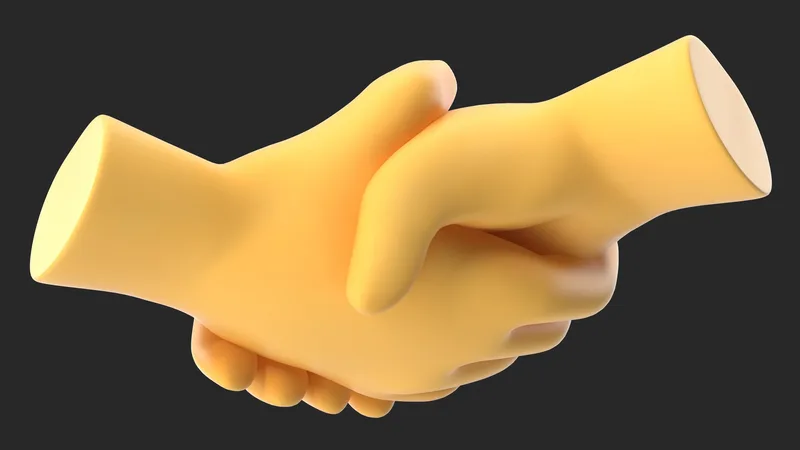 Handshake Gesture Emoji 3D model preview