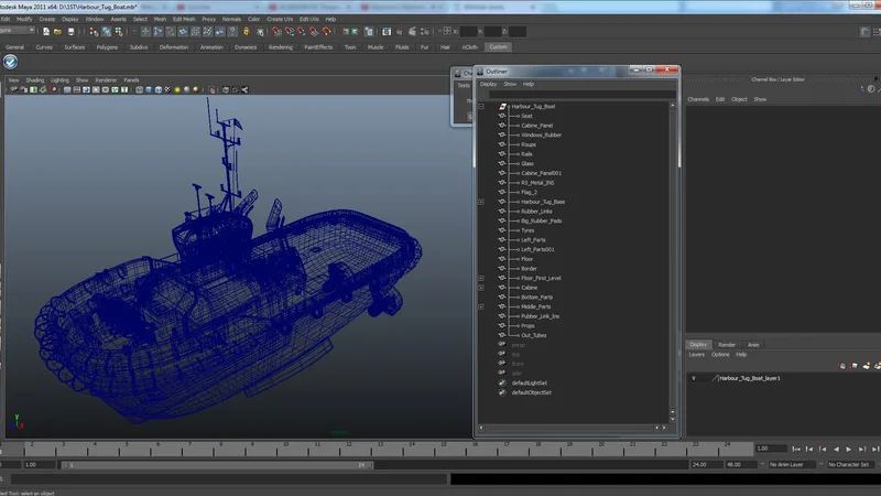 Harbour Tug Boat 3D model preview