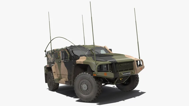 Hawkei PMV 4x4 High Mobility Protected Vehicle Rigged 3D Model 3D model preview