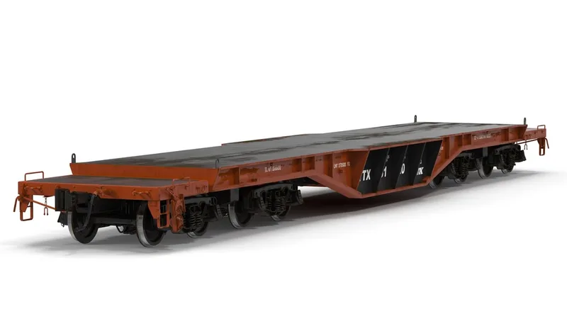 Heavy Duty Flat Car QTTX131 Red 3D model preview