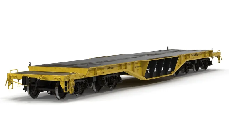Heavy Duty Flat Car QTTX131 Yellow 3D model preview