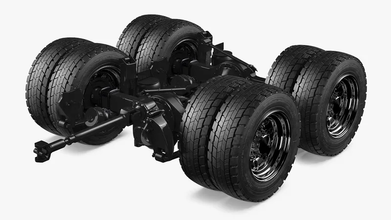 Heavy Duty Truck Tandem Rear Axle 3D model preview