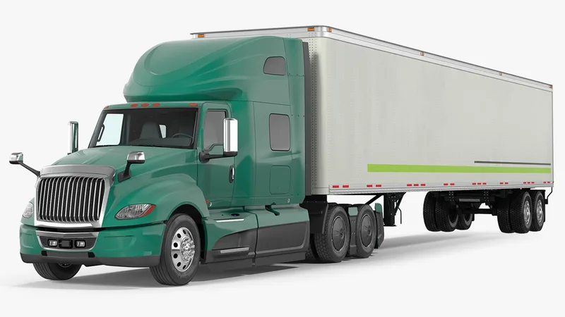 Heavy Duty Truck with Trailer 3D model preview