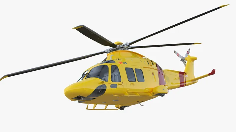 Helicopter AgustaWestland AW169 Rigged 3D model preview