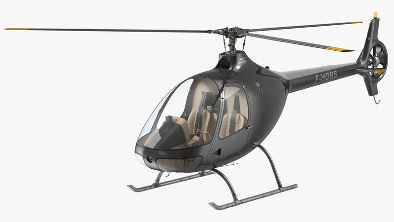 Helicopter Guimbal Cabri G2 3D model preview