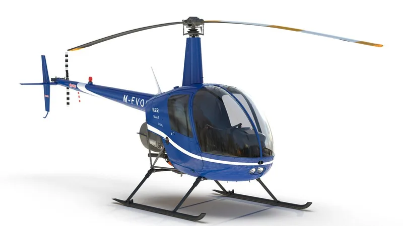 Helicopter Robinson R22 3D model preview