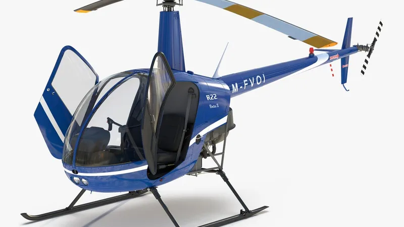 Helicopter Robinson R22 Rigged 3D model preview