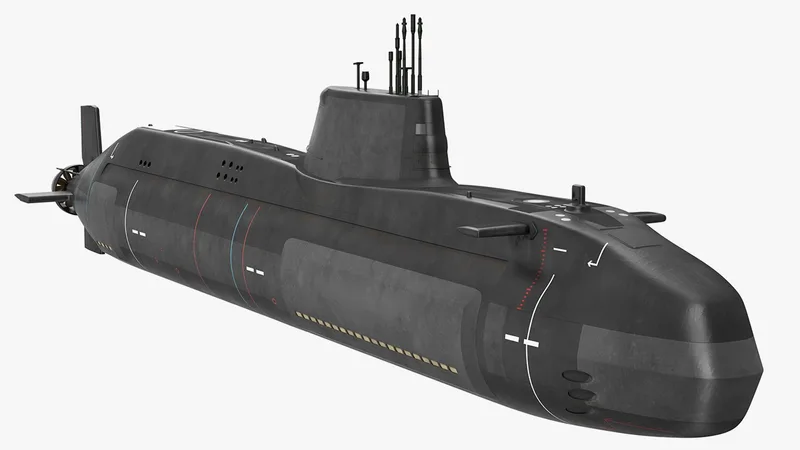 HMS Artful Astute Class Nuclear Powered Submarine Rigged 3D model preview