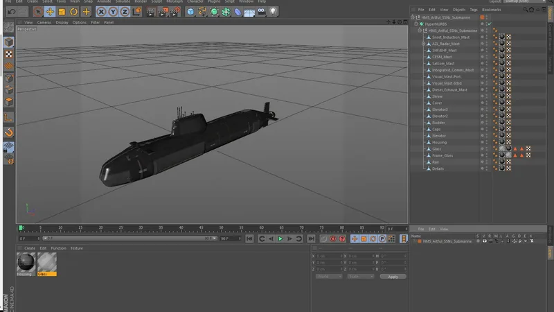 HMS Artful SSNs Submarine 3D model preview