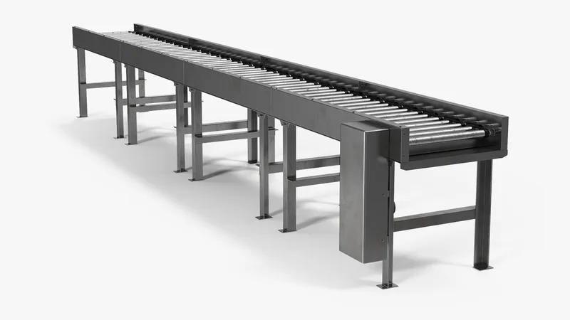 Horizontal Roller Conveyor Belt 3D model preview