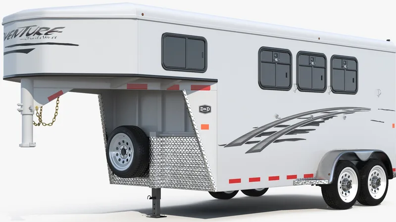 Horse Living Quarters Trailer 3D model preview
