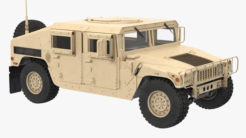 Humvee M1151 Simple Interior Desert 3D model preview
