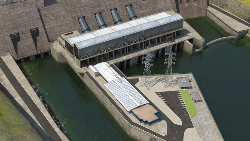 Hydroelectric Dam 3D model preview