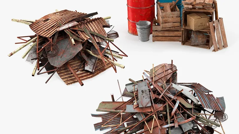 Industrial Debris Collection 3D model preview