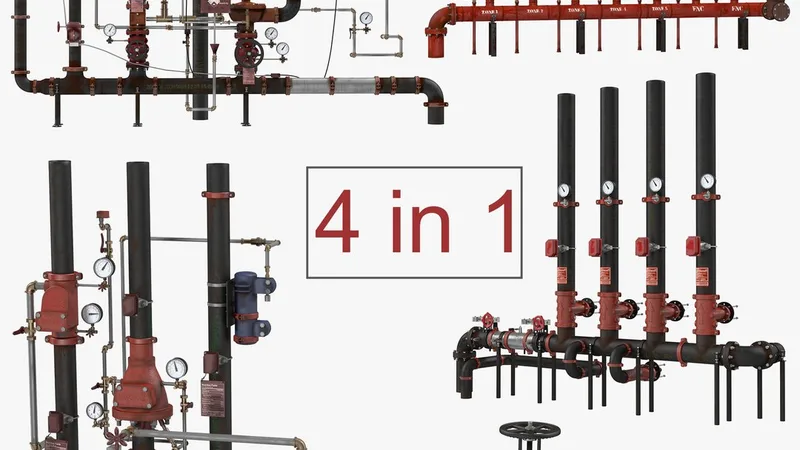 Industrial Pipes Collection 3D model preview