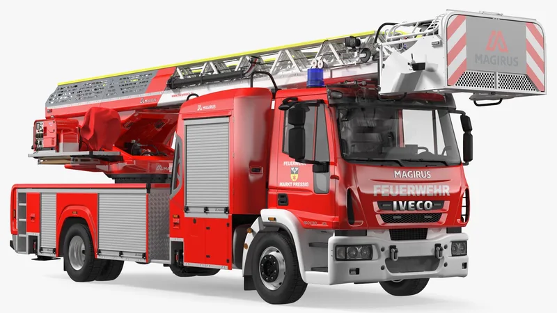 Iveco FF160 Magirus Fire Truck 3D model preview