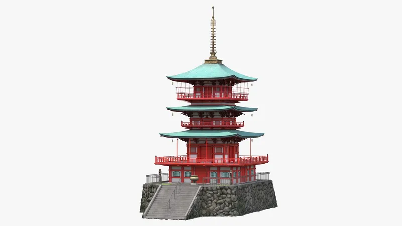 Japanese Temple 3D model preview