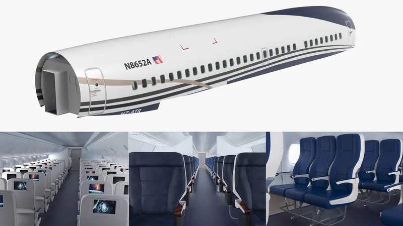 Jet Airplane Passenger Cabin 3D model preview