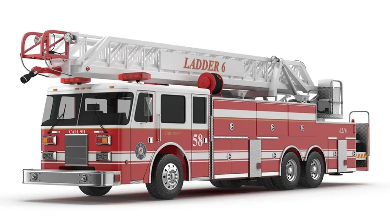 Ladder Fire Truck 3D Model 3D model preview
