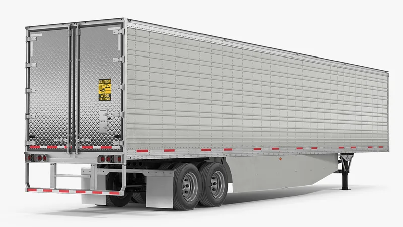 Large Semi Trailer Refrigerator 3D model preview