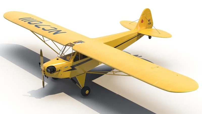 Light Aircraft Piper J 3 Yellow 2 3D model preview