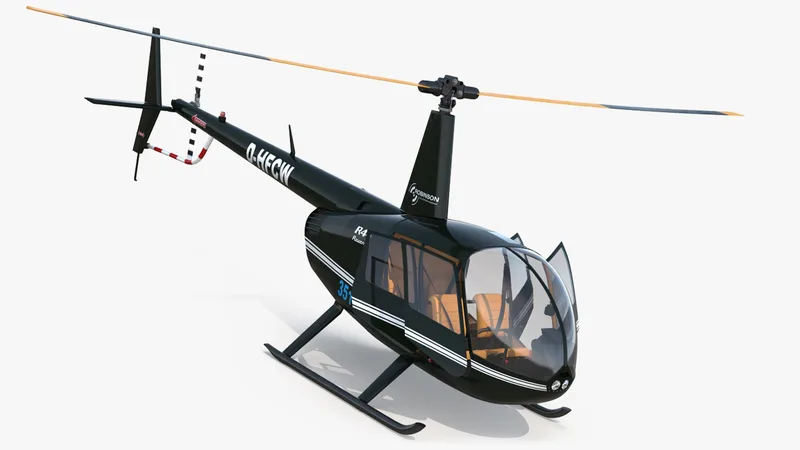 Light Helicopter Robinson R44 Raven II Rigged 3D model preview