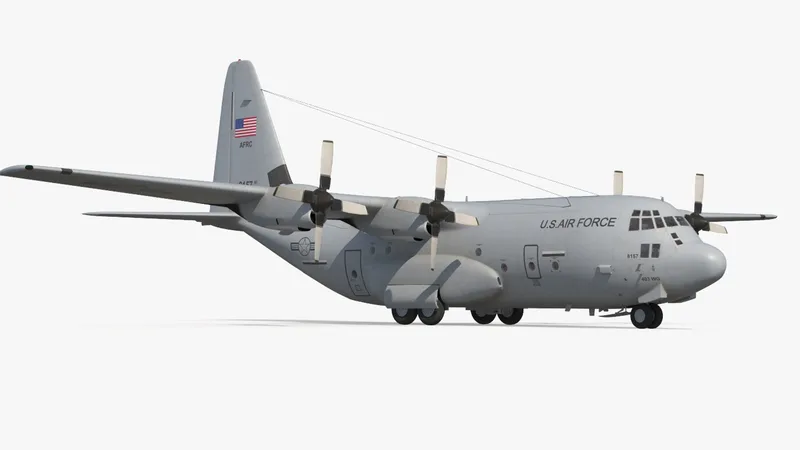 Lockheed C-130 Hercules US Military Transport Aircraft 3D model preview