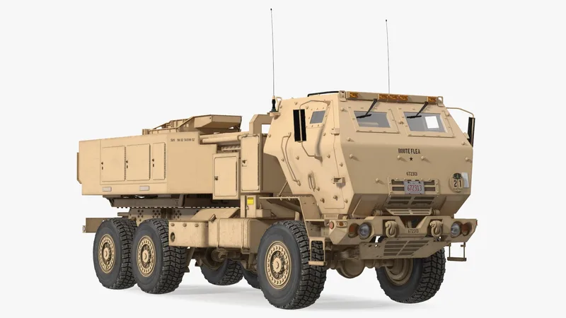 M142 HIMARS Multiple Rocket Launcher Desert 3D model preview