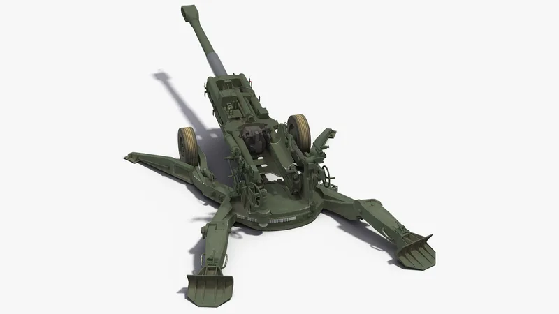 M777 Howitzer 155mm Battle Position 3D model preview
