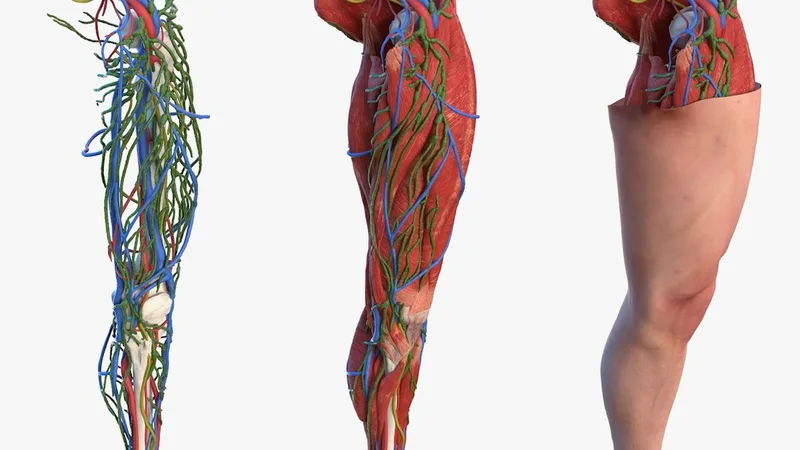 Male Leg Full Anatomy and Skin 3D model preview