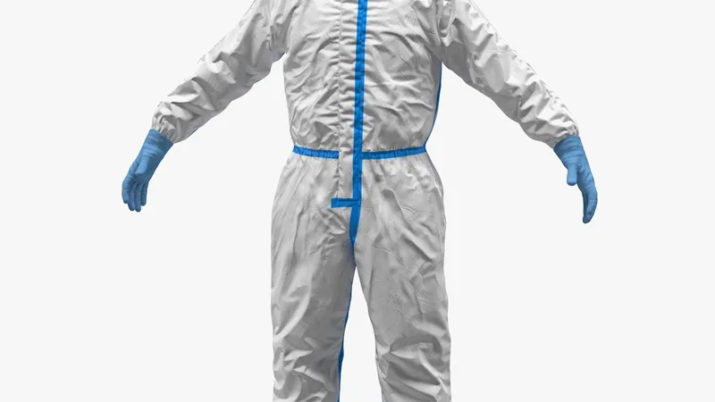 Man in Disposable Medical Protective Suit 3D model preview