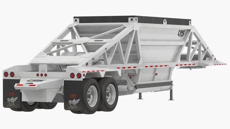 Manac Belly Dump Trailer Rigged 3D Model 3D model preview
