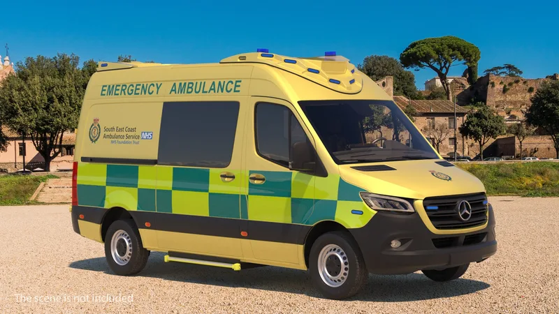 Mercedes Benz Sprinter Emergency Ambulance with Interior 3D model preview