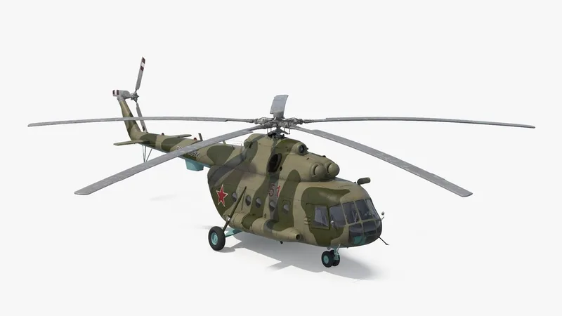 Mi-8 Hip Russian Millitary Medium Transport Helicopter 3D model preview