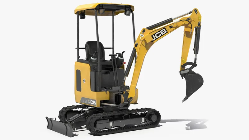 Mini Excavator JCB 18Z1 Clean Rigged 3D model preview
