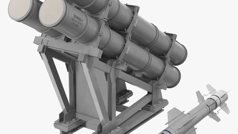 MK 141 Launching System RGM With Harpoon Anti Ship Missile 3D model preview