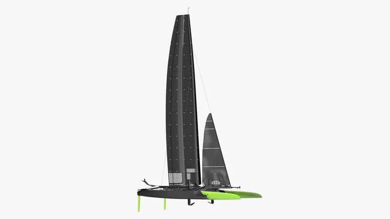 Modern Race Yacht 3D model preview