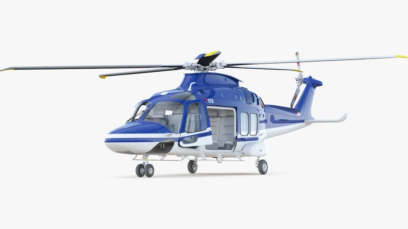 Multirole Helicopter AgustaWestland AW169 Rigged 3D model preview