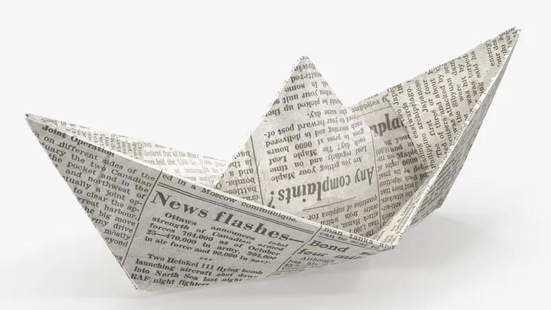 Newspaper Paper Boat 3D model preview